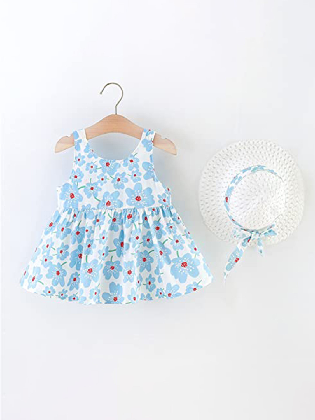 Bold N Elegant Flower Print Dress With Hat