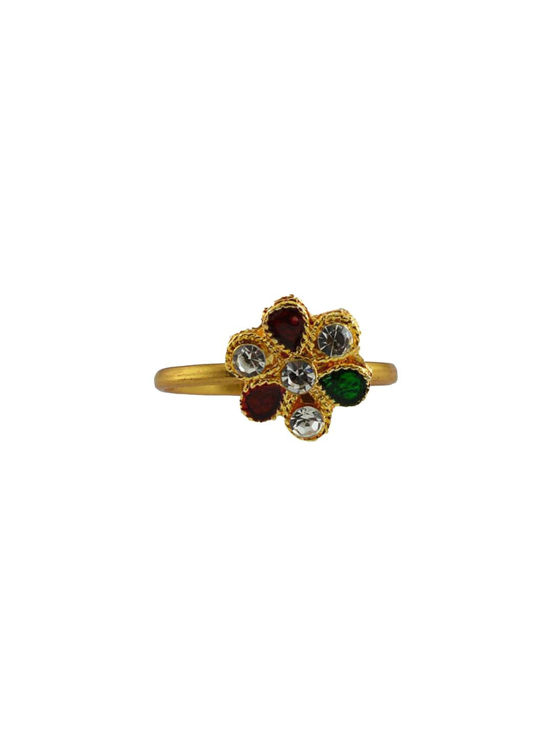Vidhya Kangan Gold Plated Brass MultiStone Studed Ring