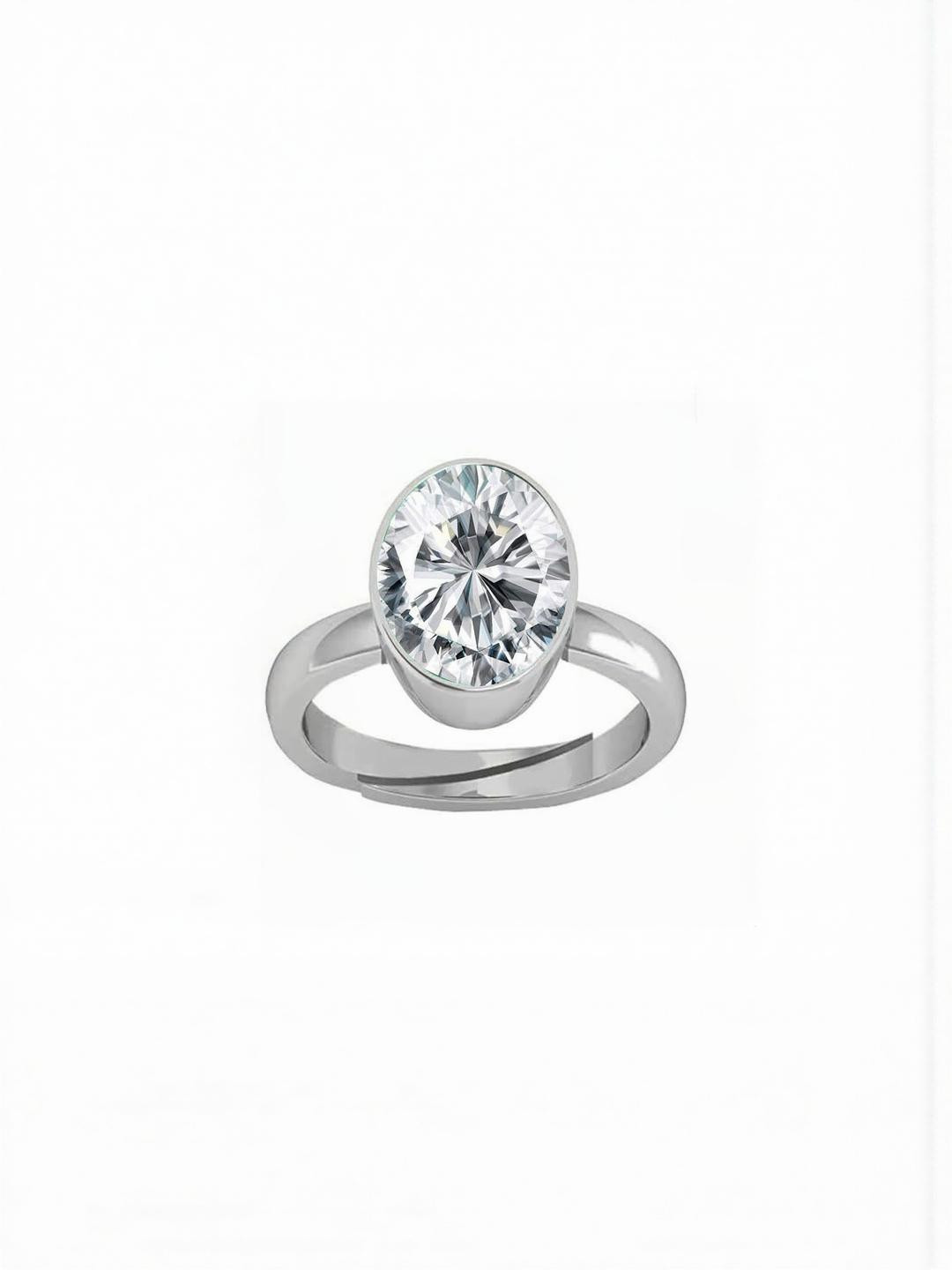 Sidharth Gems 7.25 Ratti 6.55 Carat Zircon Ring Diamond Ring