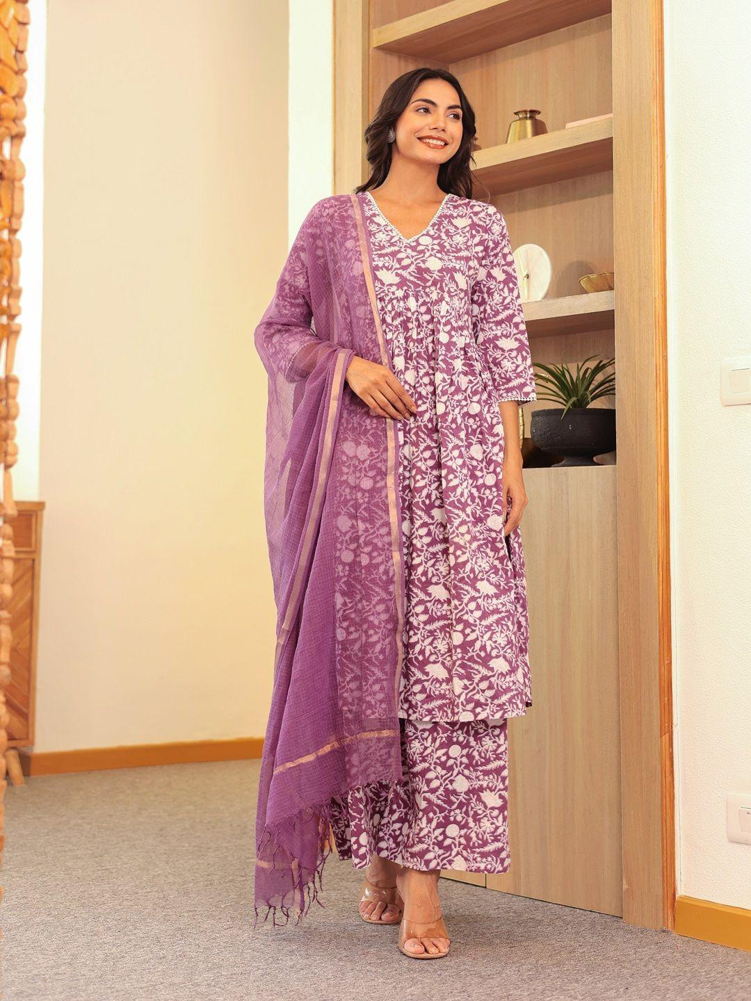 LABEL ADRIJA Women Printed Anarkali Kurta Set