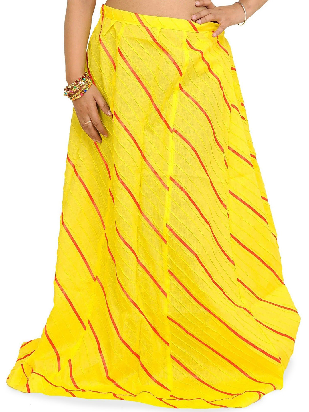 Exotic India Long Ghagra Anchor Skirt With Stitched Ribbons