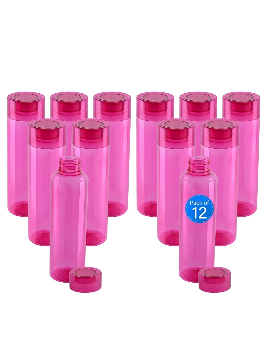 Aura Rembo Loose Pink Solid Plastic Spill Proof 12 Piece Water Bottle - 1L