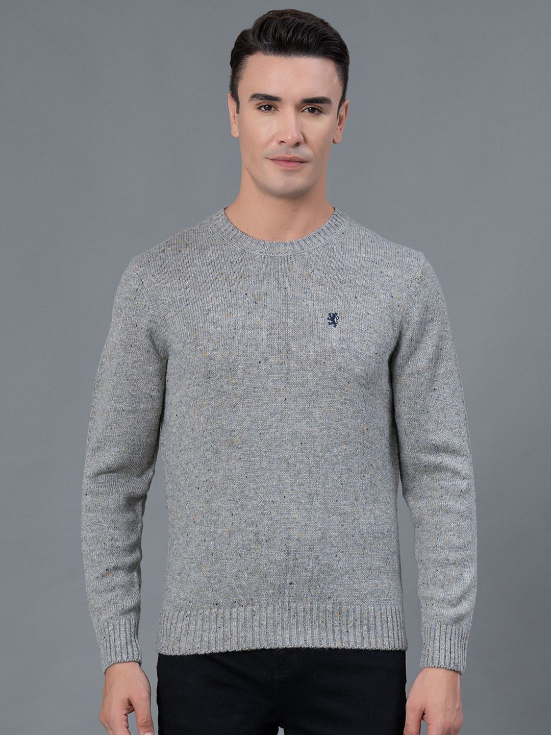 Red Tape Men Pullover Solid Round Neck Sweater