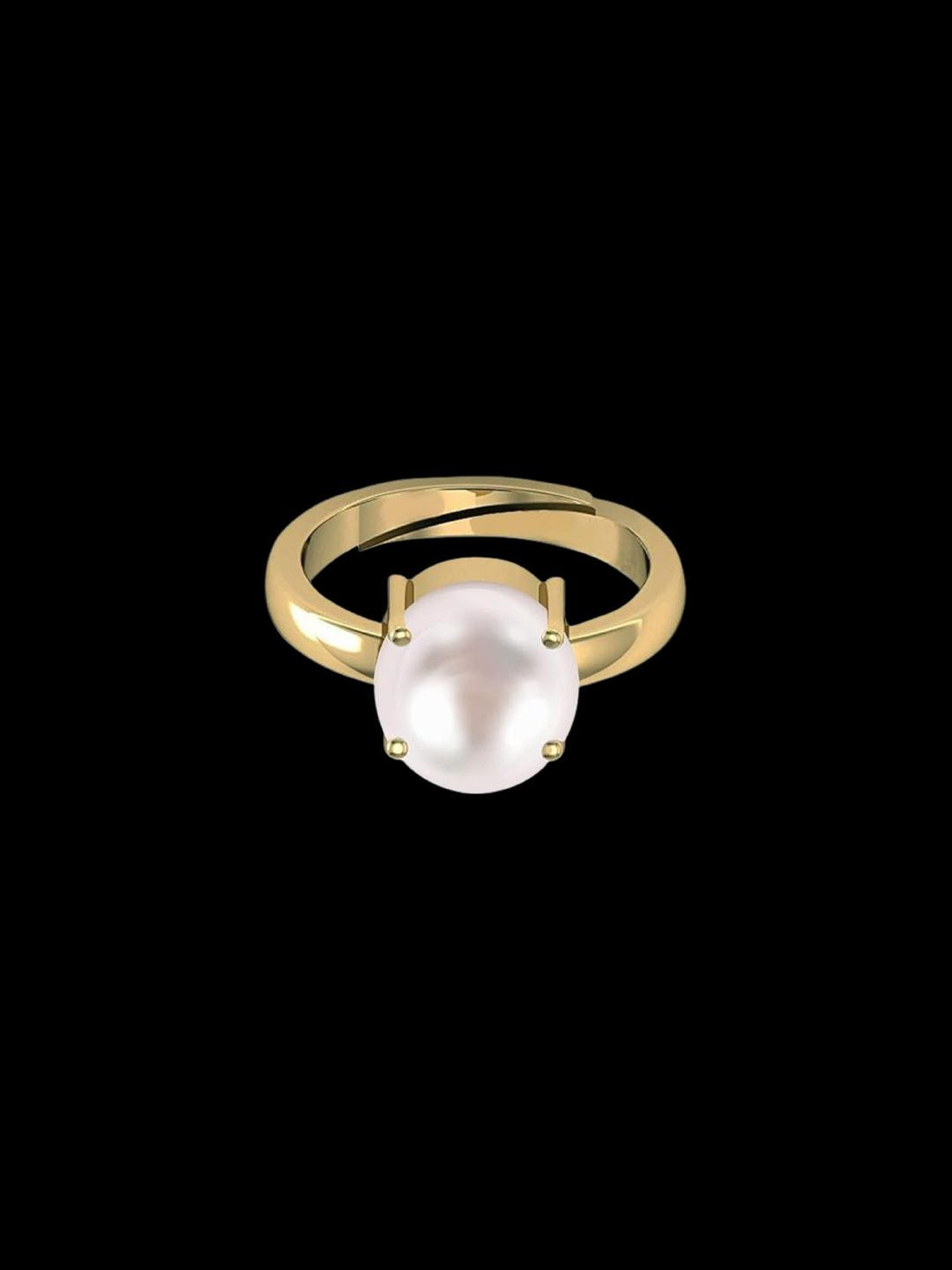 Sidharth Gemstone Pearl Gold Plated Ring