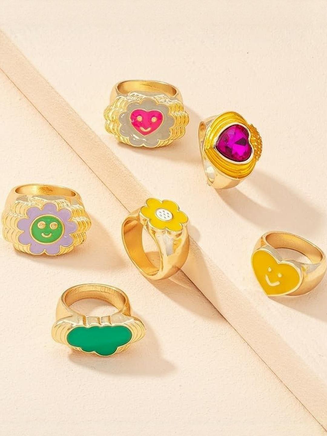 Arzonai Set of 6 Signet Rings
