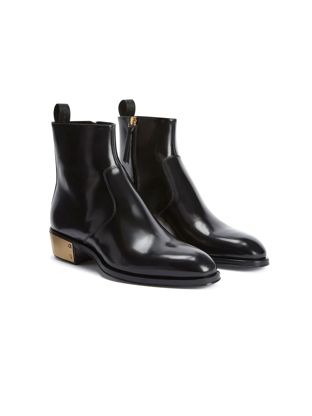 ITALIAN SHOES CO Men Ludhovic Leather Zip-Up Ankle Ankle Boots