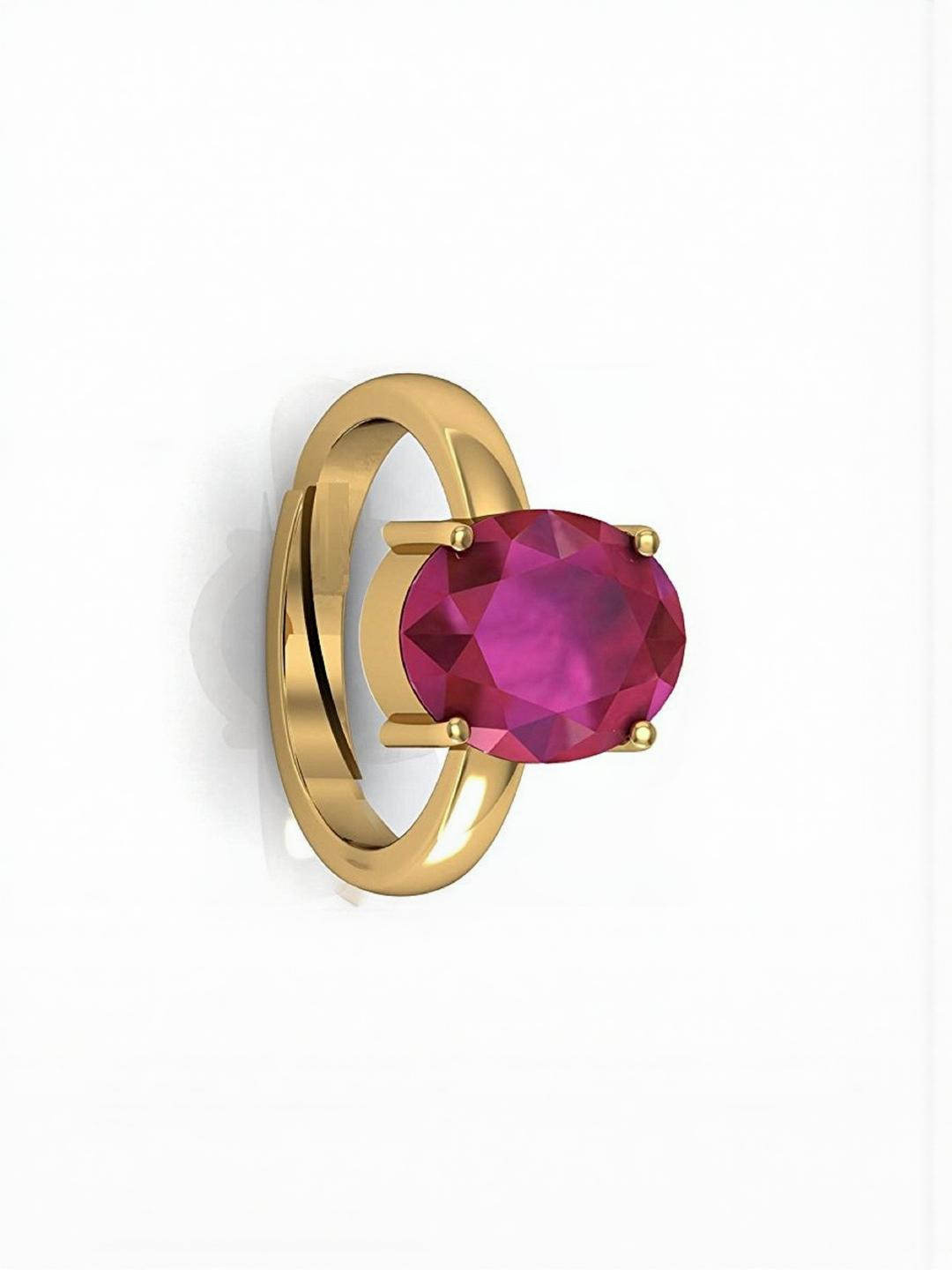 Sidharth Gems 11.25 Ratti 10.25 Crt Ruby Birth Stone Ring