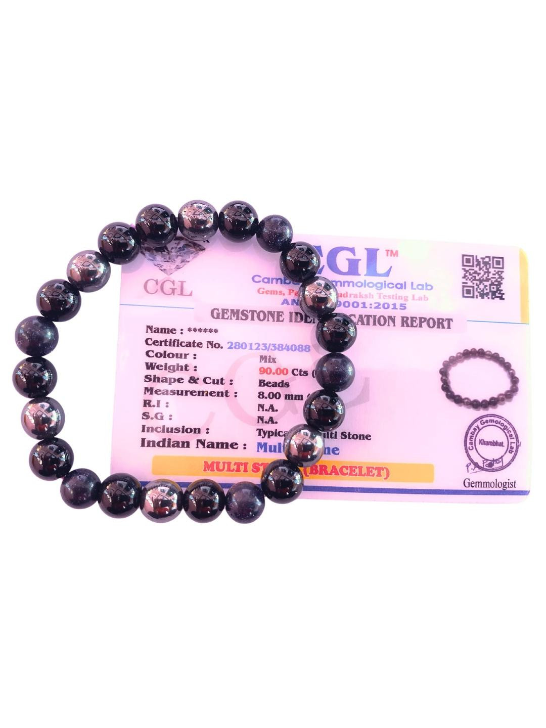 Apnisanskriti Unisex Hematite Blue Gold Stone Black Onyx Stone Bracelet