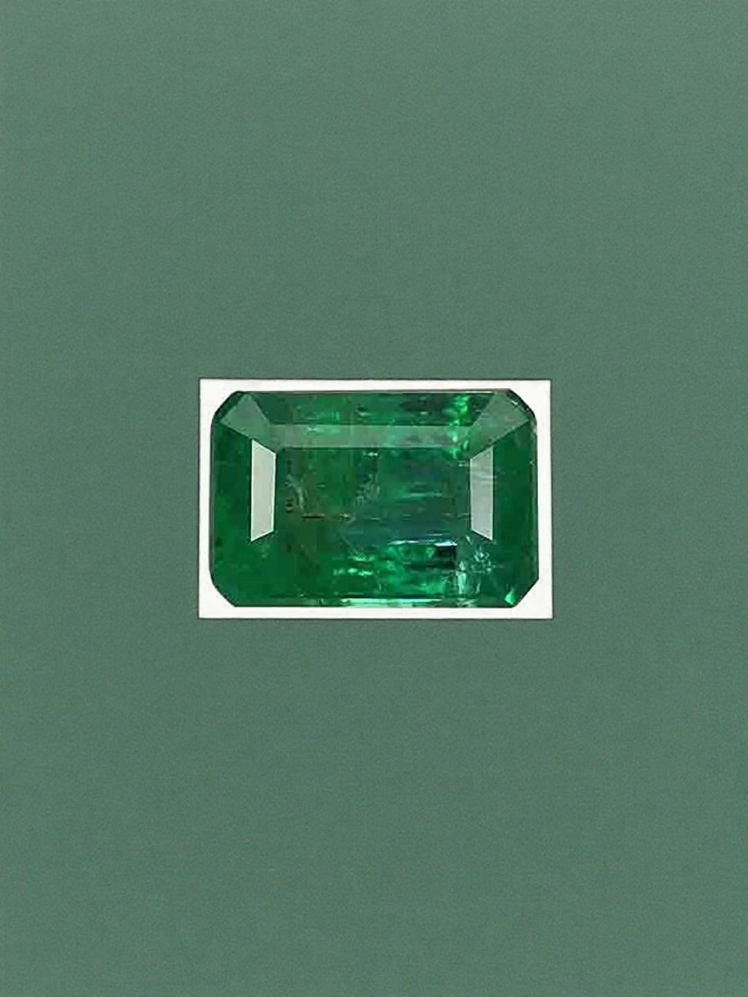 Sidharth Gems 7.25 Ratti 6.32 Crt Colombian Emerald Ring