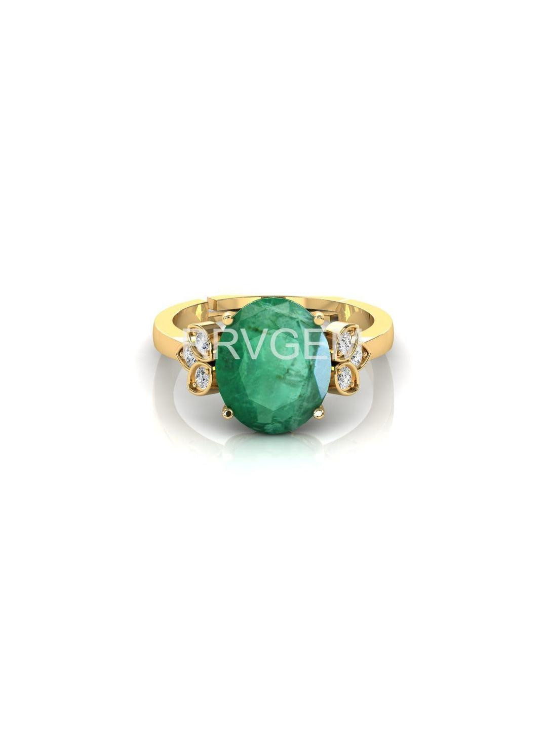 RRVGEM Emerald Ring 4.50 KT Finger Ring With Stone Pann