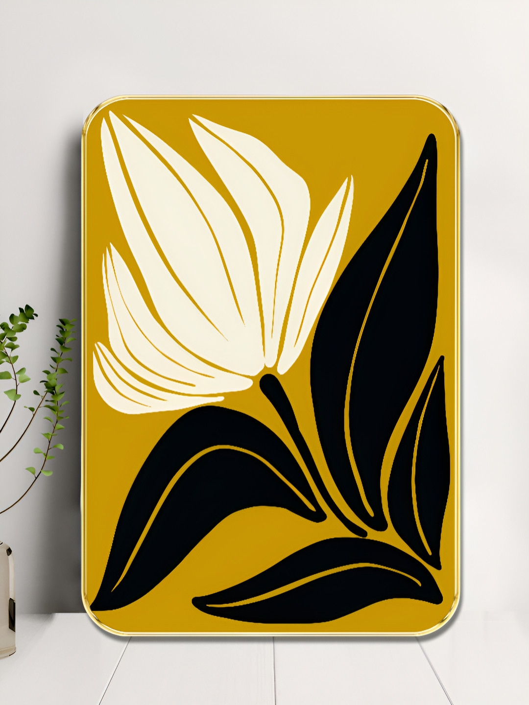 SAF Bold Floral Wood Wall Rectangle Paintings Wall Art - 24 x 18In