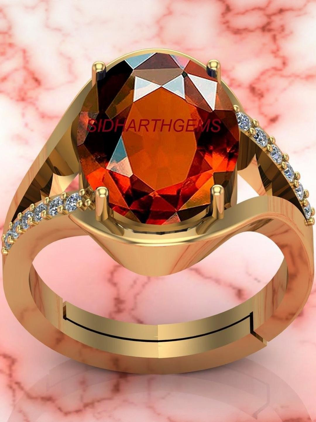 Sidharth Gems 11.25 Ratti 10.00 KT Gomed Stone Gomed Hessonite Ring