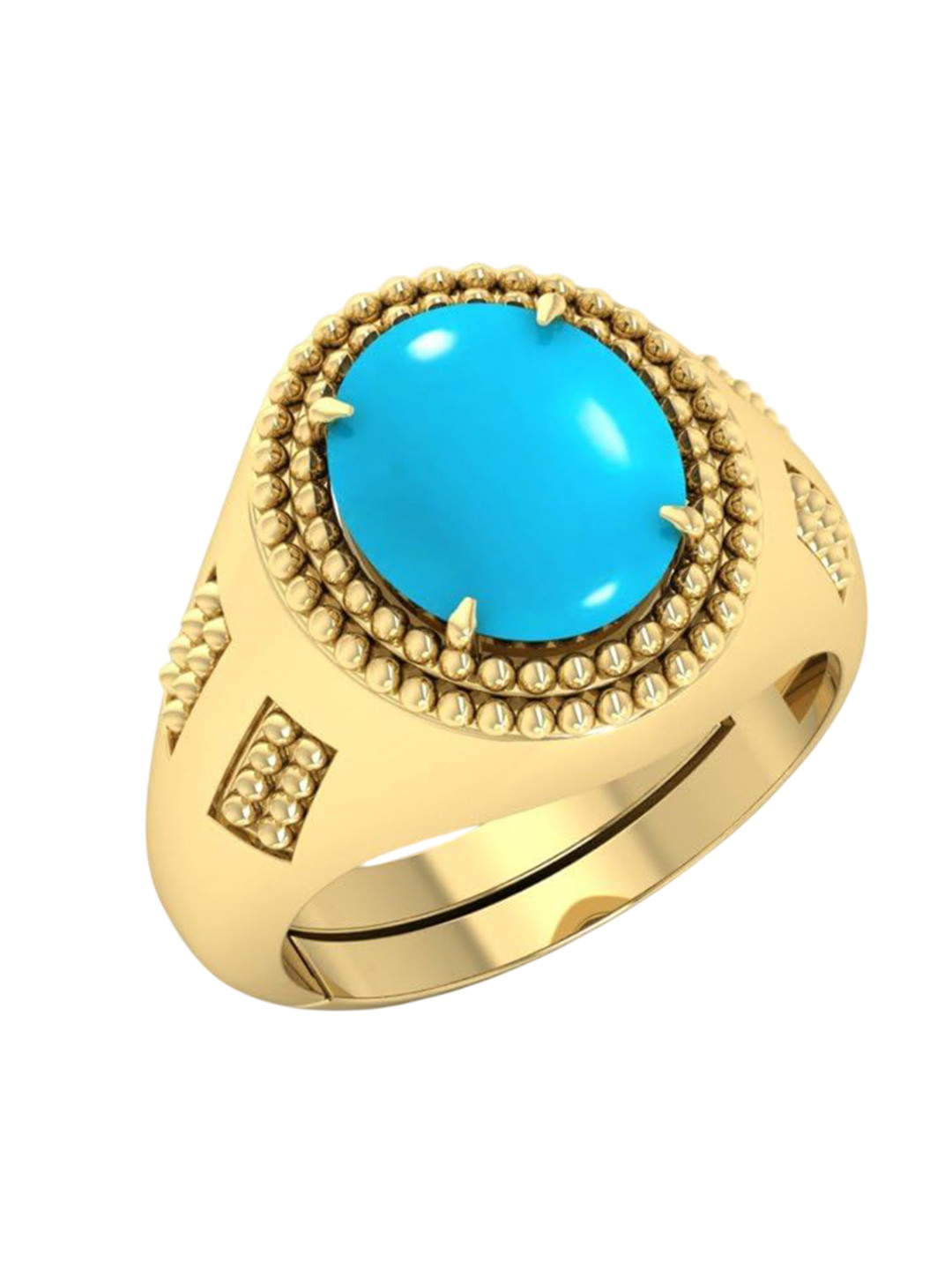 RSPR Turquise Onyx Square Stone Adjustable Finger Ring