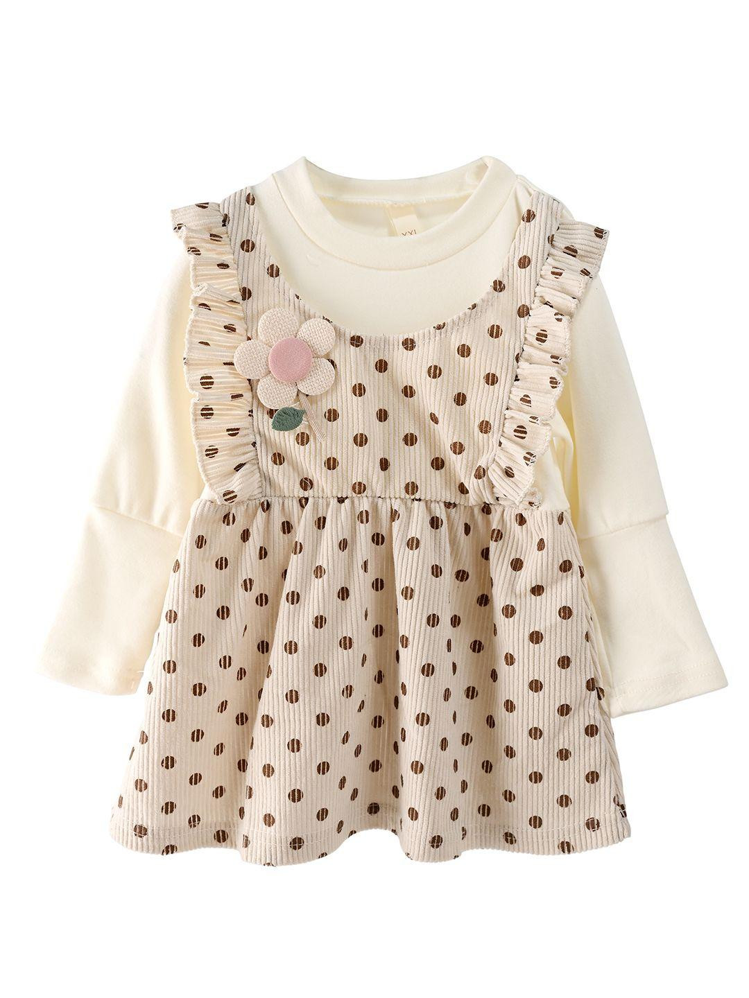 Bold N Elegant Polka Dot Corduroy Pinafore Dress