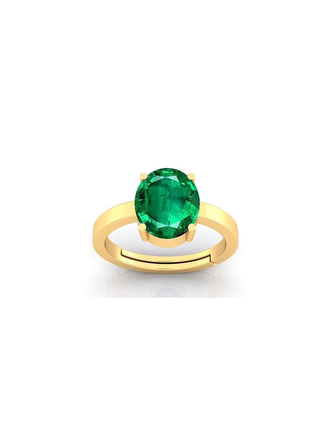 Pranjal Gems Unisex 11.25 Ratti 10.62 K Emerald Panna Stone Studded Adjustable Finger Ring