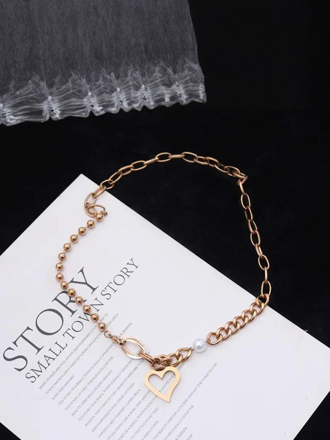 HOUSEOFTRENDZZ Rose Stainless Steel Necklace