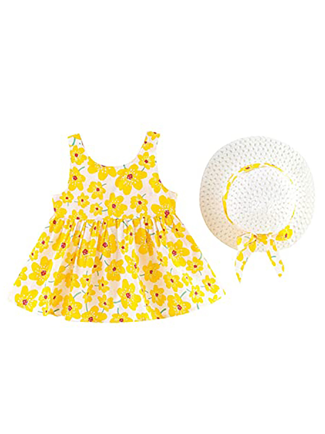 Bold N Elegant Flower Print Dress With Hat