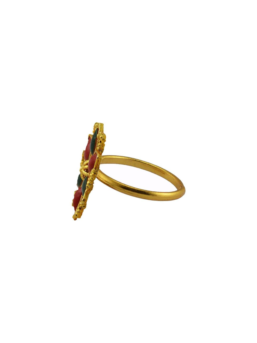 Vidhya Kangan Stone Studded Gold Plated Brass Finger Ring