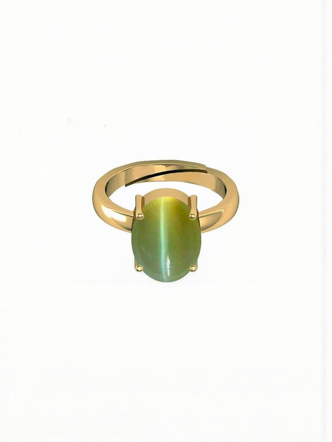 Sidharth Gems 11.25 Ratt 10.00 Crt Cat's Eye Lehsuniy Panchdhatu Ring