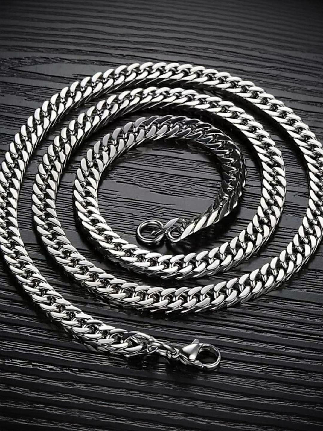 ATRAER Silver-Toned Stainless Steel Chain