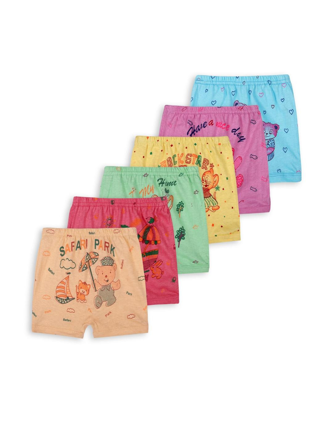 VastraMilap Kids Pack Of 6 Cotton Printed Boy Shorts Briefs