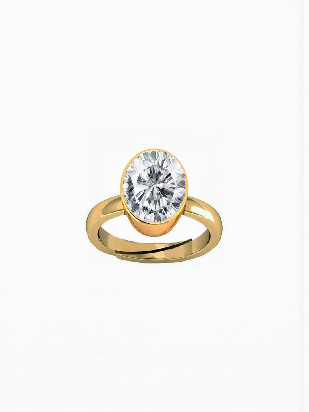 Sidharth Gems 7.25 Ratti 6.00 Crt American Diamond White Zircon Ring