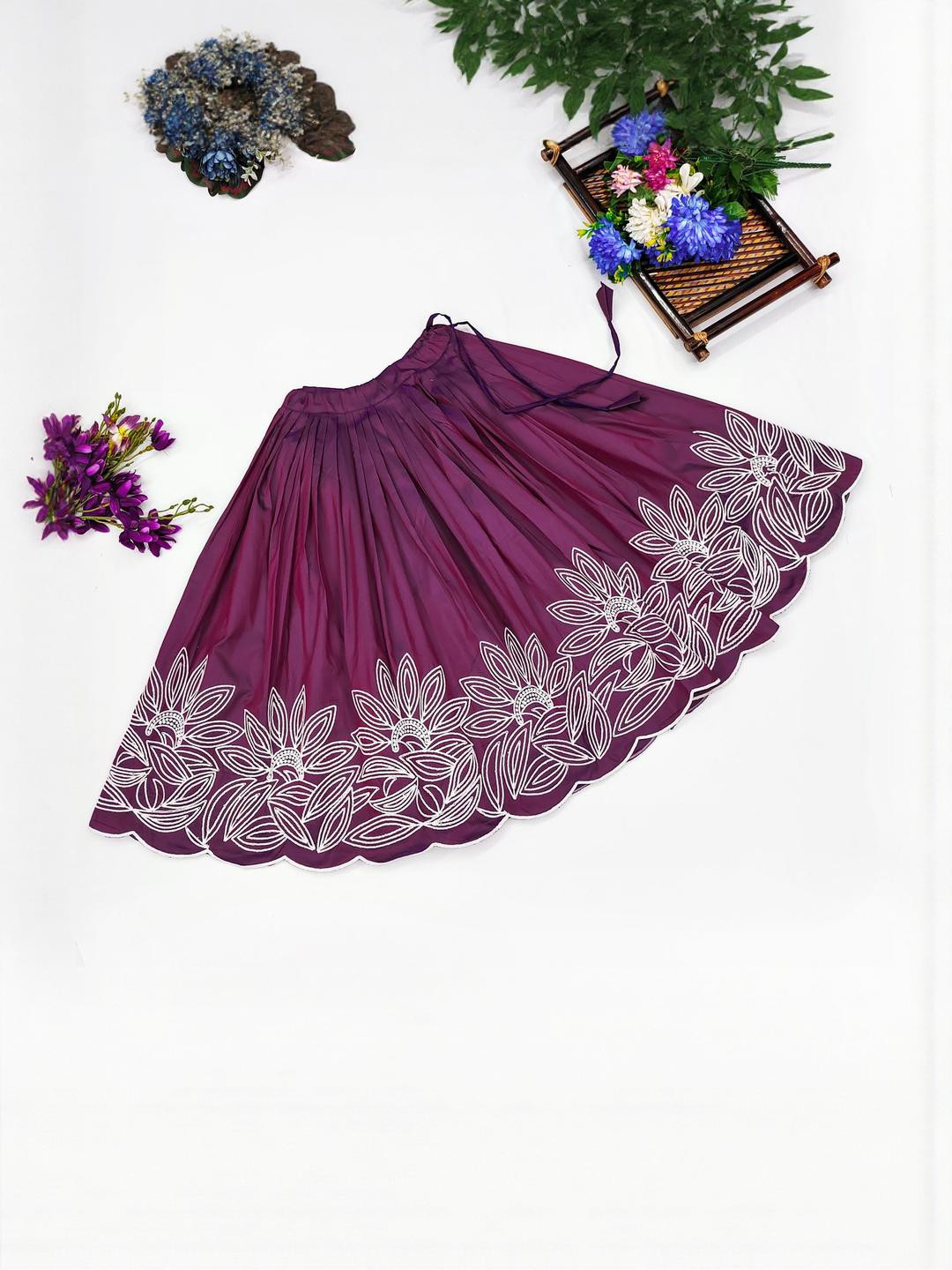 Shoryam Fashion Girls Art Silk Ready to Wear Lehenga Choli