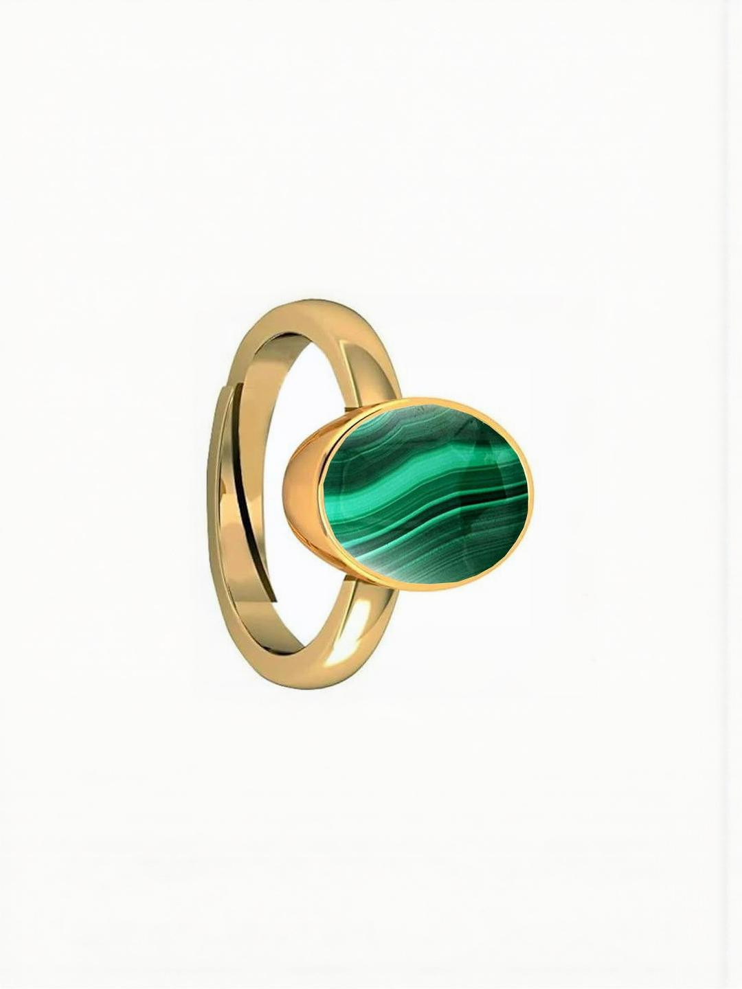 Sidharth Gems 6.00 Crt Malachite Stone Oval Finger Ring