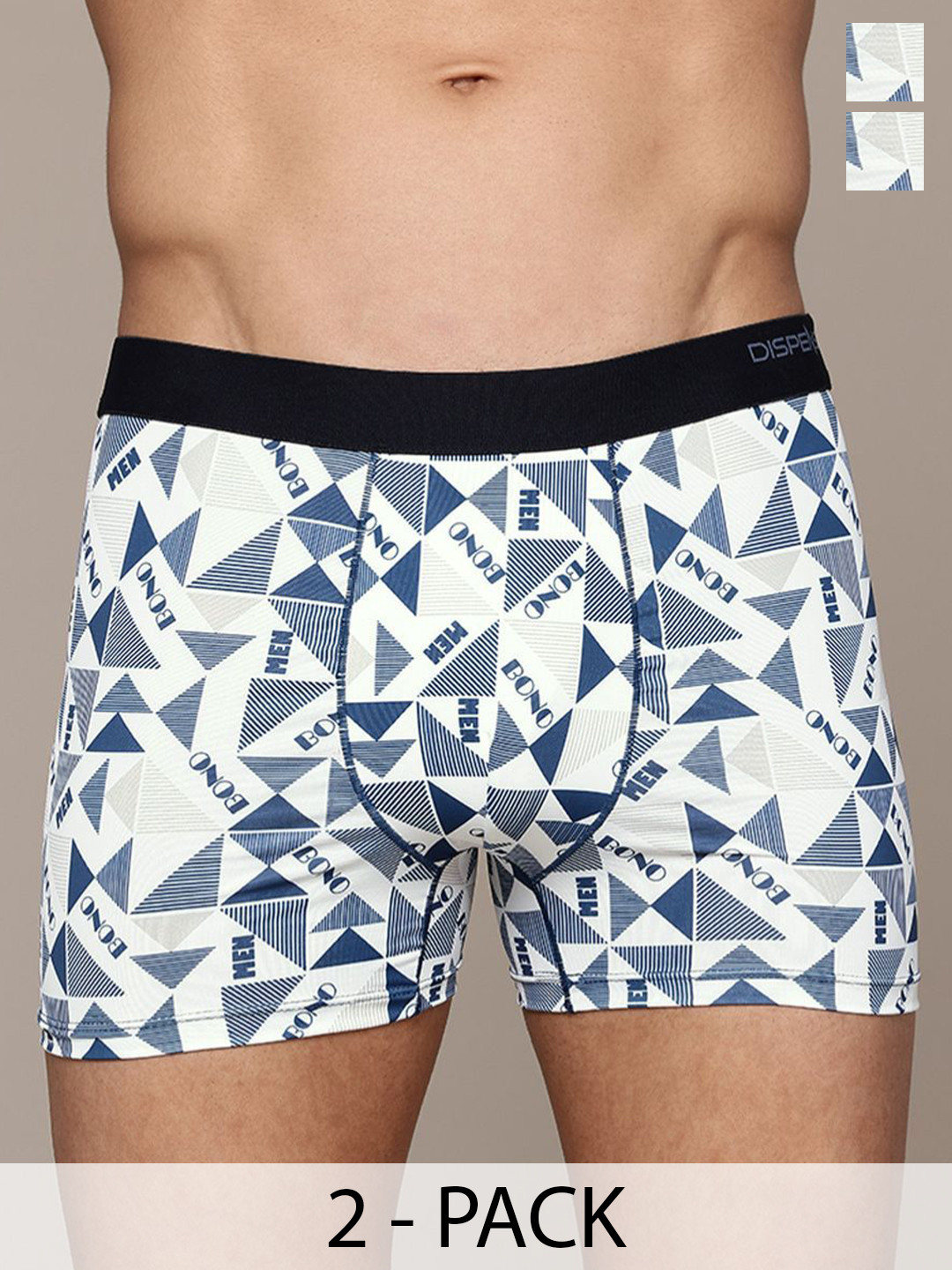 DISPENSER Pack Of 2 Printed Mid Rise Breathable Trunks - PACK OF 2-MAS-C6-S