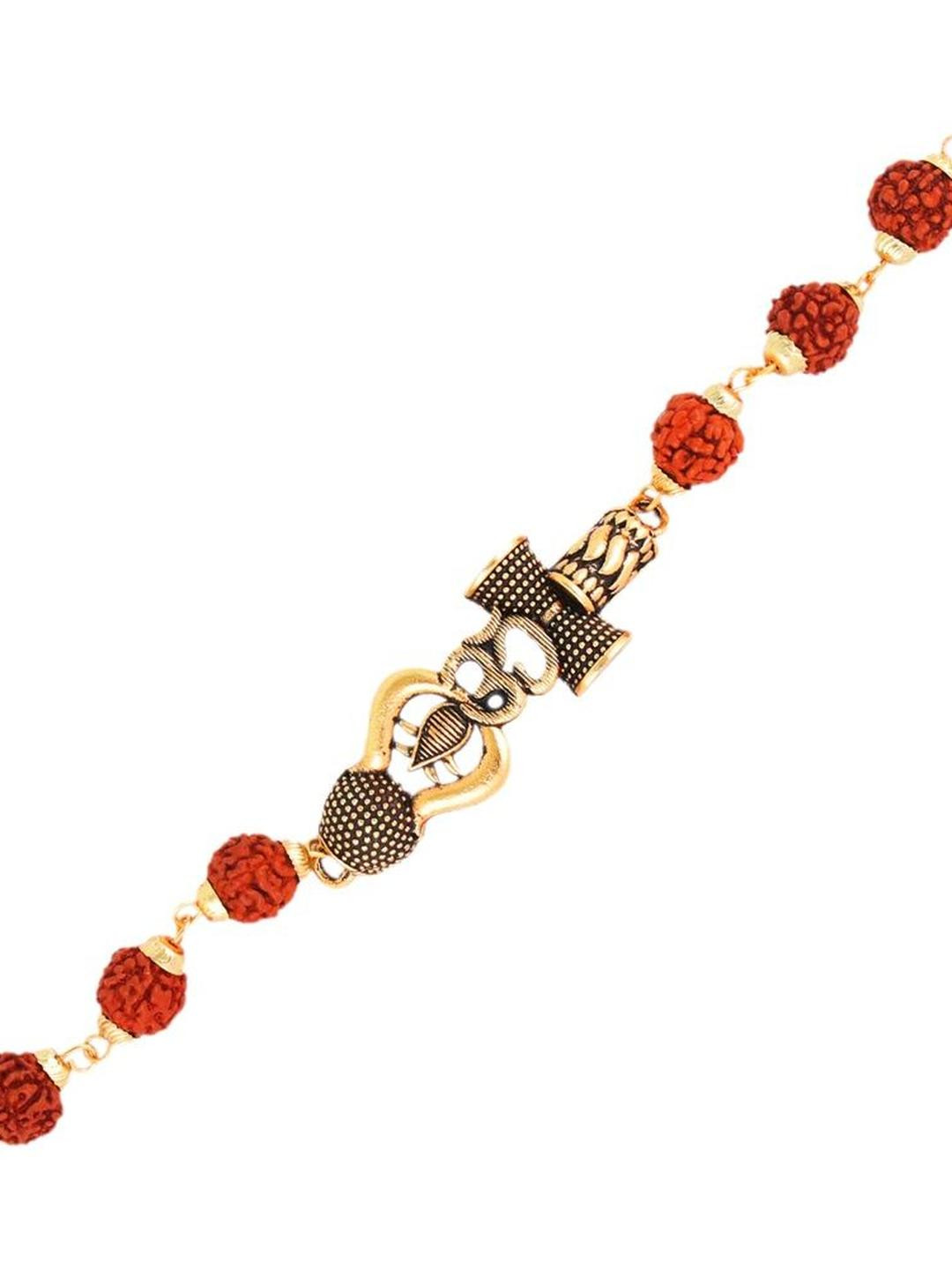 Fashion Frill Adjustable Damru Rudraksh Rudraksha Bracelet For Men Brother