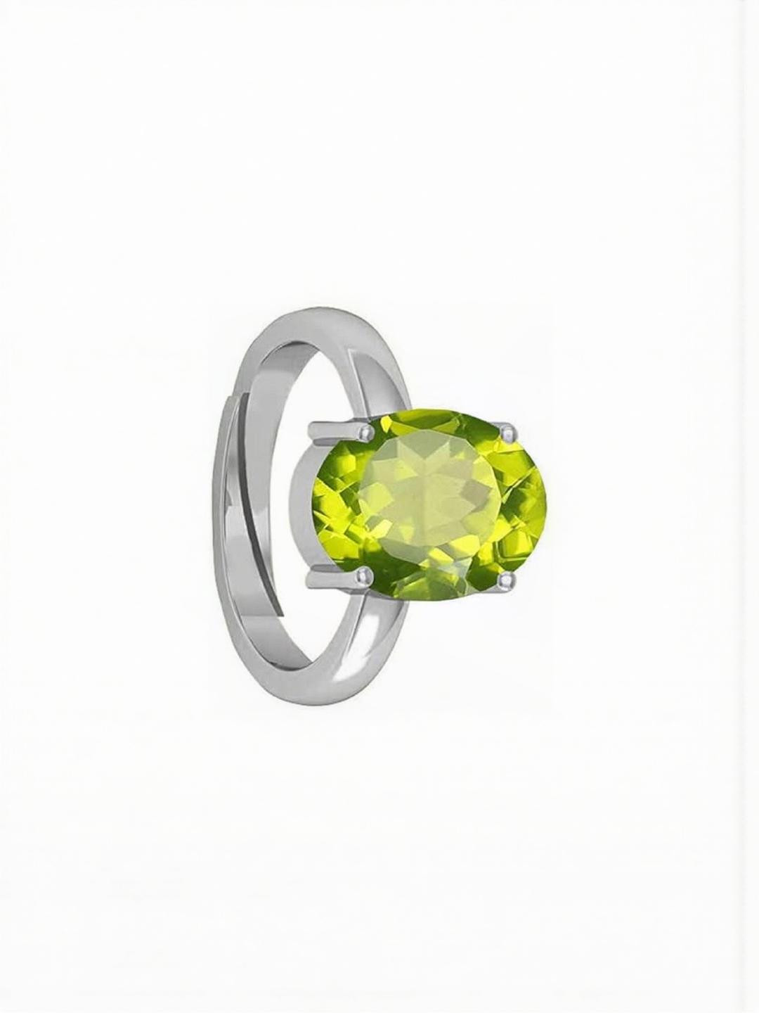 Sidharth Gems 11.25 Ratti 10.25 KT Adjustable Green Peridot Ring