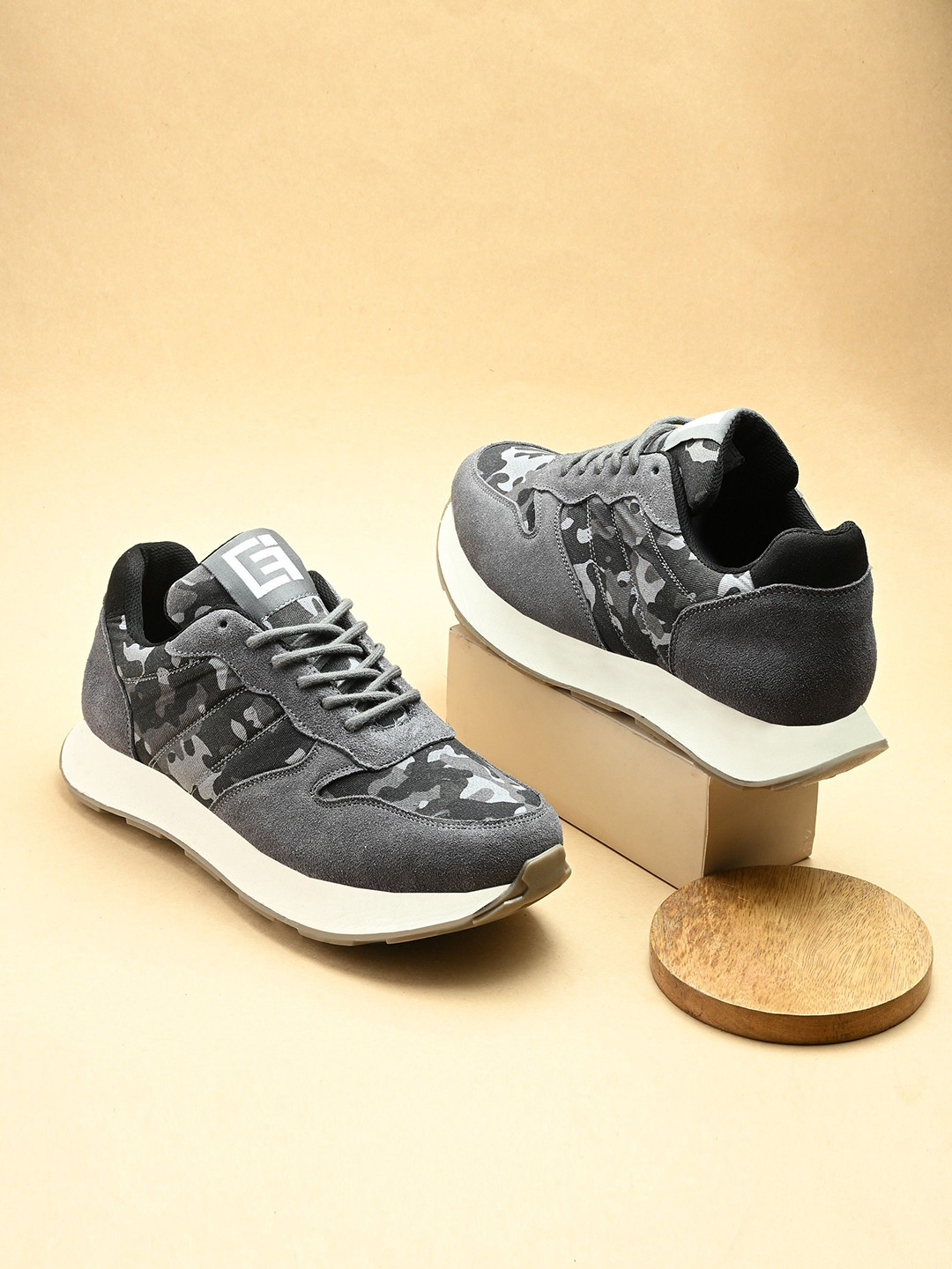 Eego Italy Men Suede Retro Chunky Sneakers