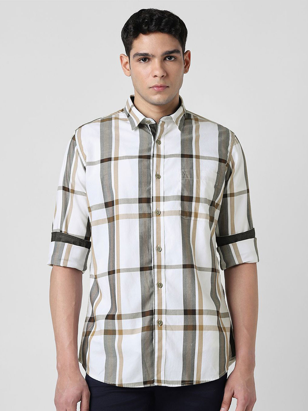 VAN HEUSEN DENIM LABS Men Other Checks Checked Regular Shirt