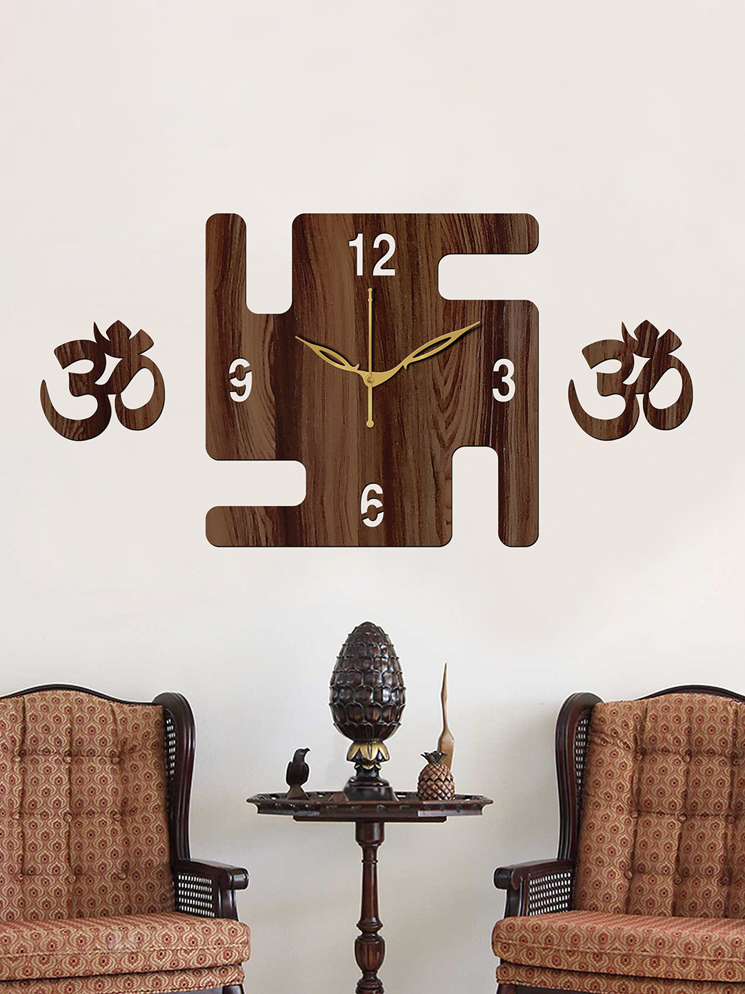 Freny Exim Brown Analogue Wood Wall Clock