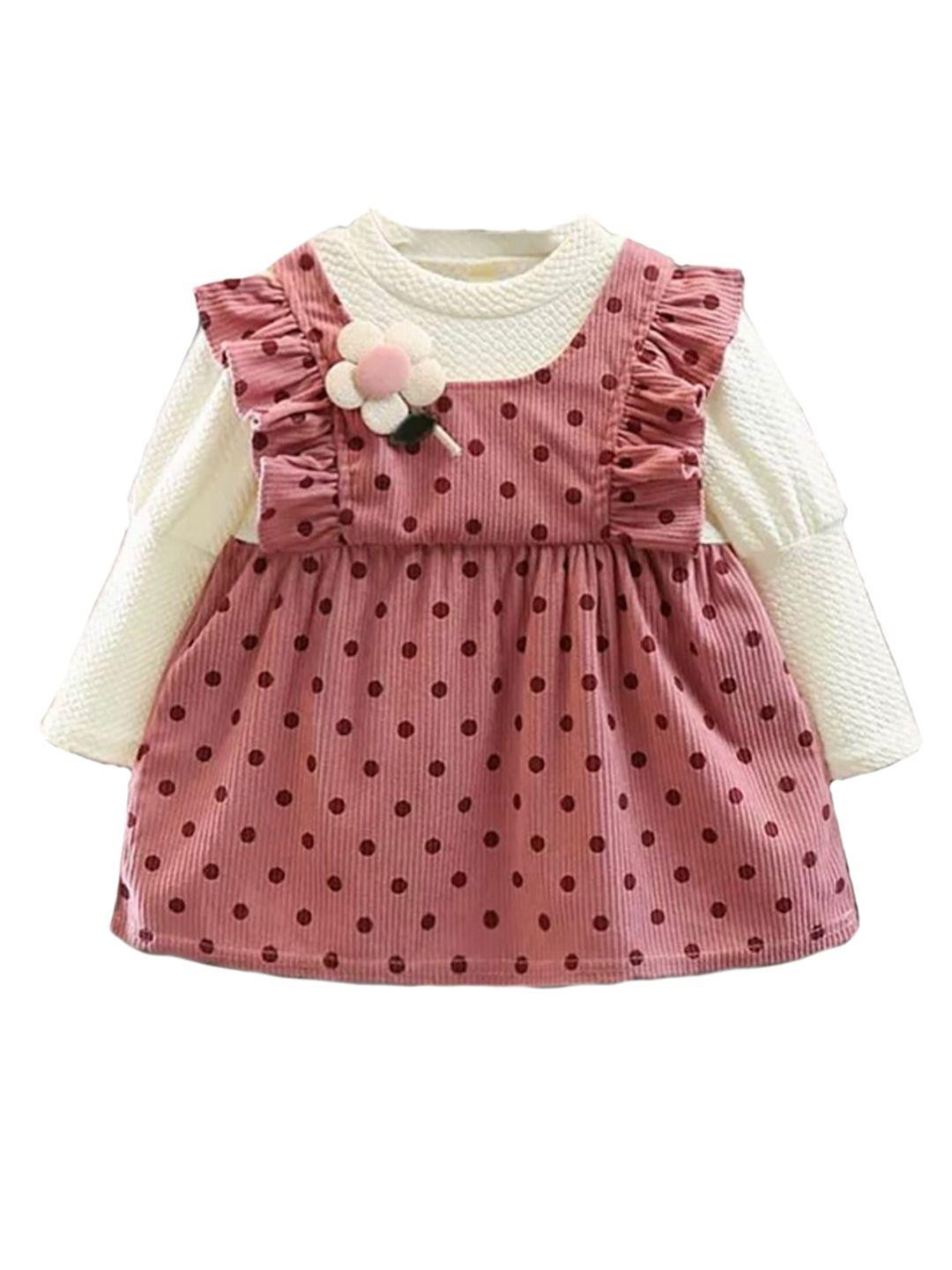 Bold N Elegant Polka Dot Corduroy Pinafore Dress