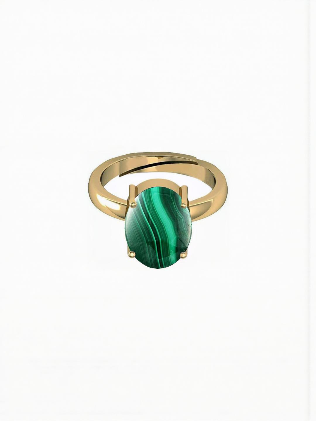 Sidharth Gems 9.00 Crt Malachite Oval Ring