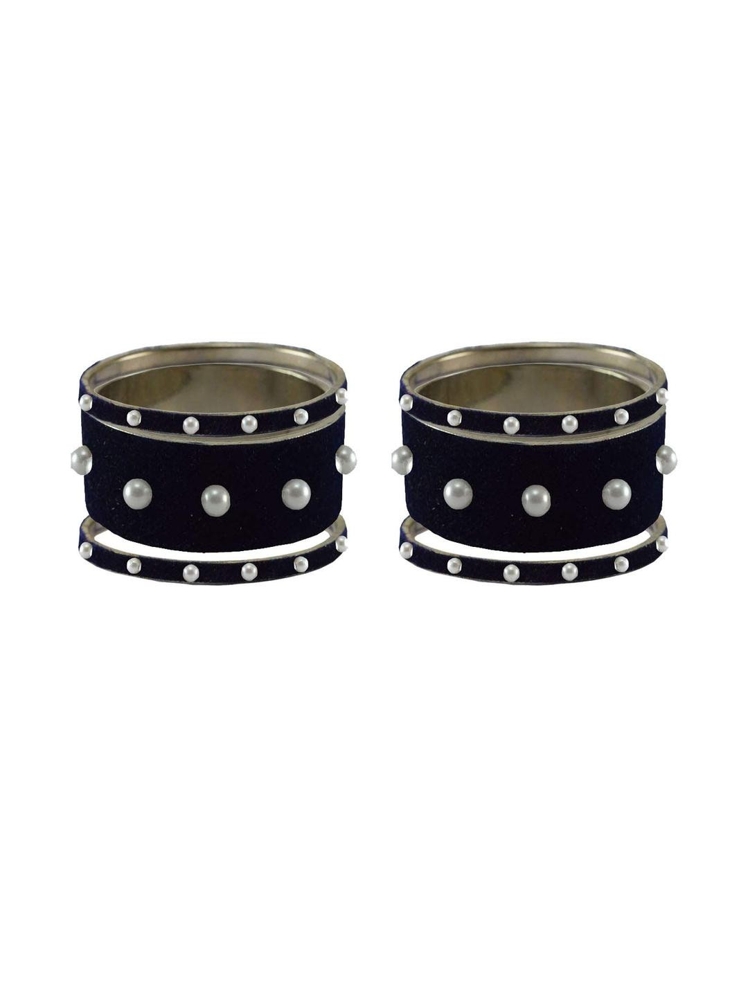 Vidhya Kangan Blue Moti Stud Brass Bangle