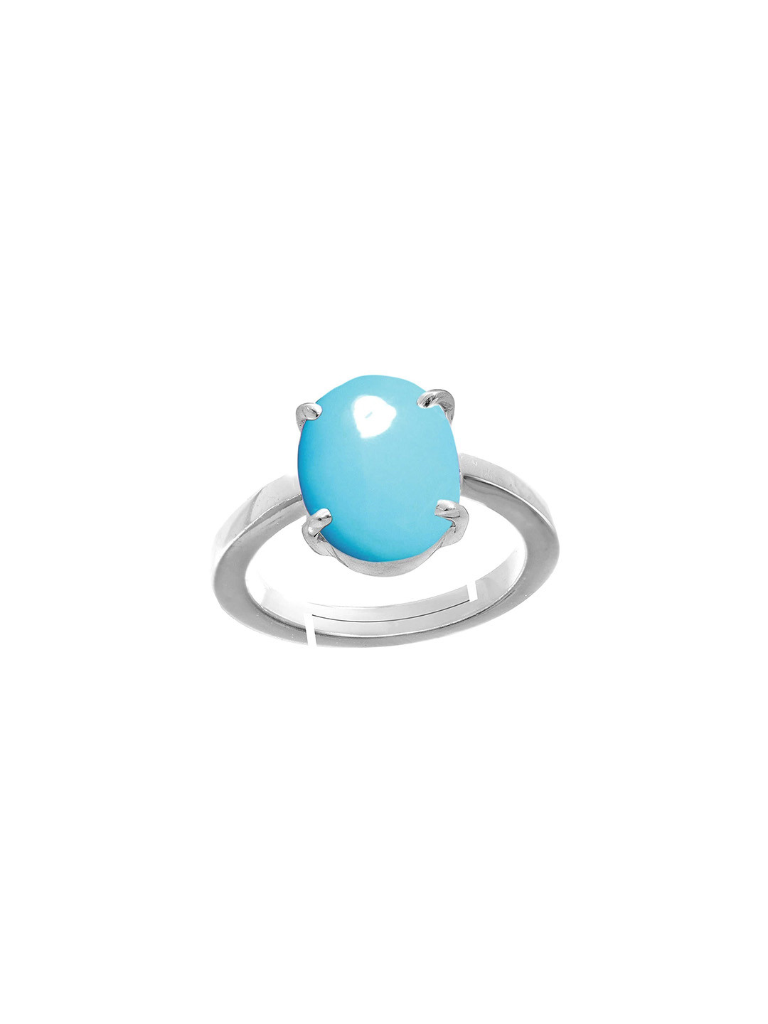 RRVGEM 6.50 KT Unheated Untreated Turquoise Firoza Sky Blue Gemstone Panchdhatu Ring