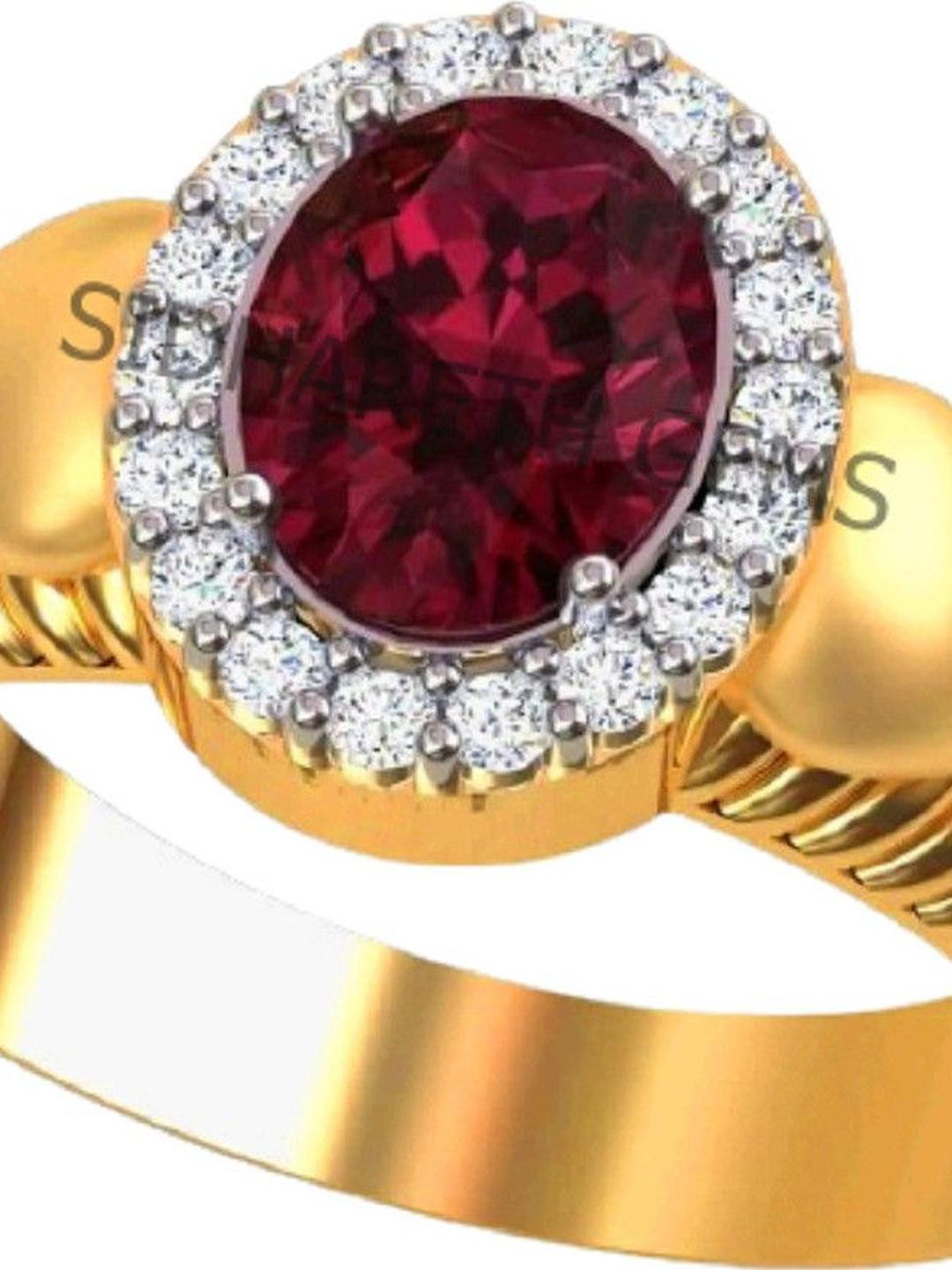 Sidharth Gems 7.25 Ratti Ruby Manik Rashi Ratan Ring