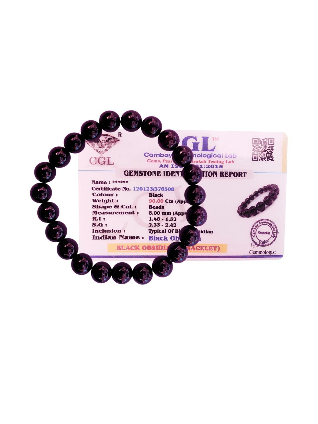 Apnisanskriti Unisex Black Obsidian Stone Bracelet