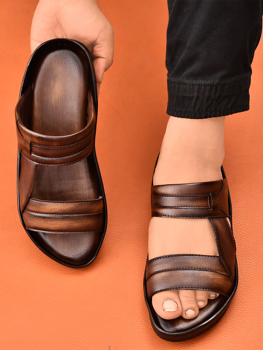 REAL BLISS FOOTWEAR Men Handmade Comfort Sandals