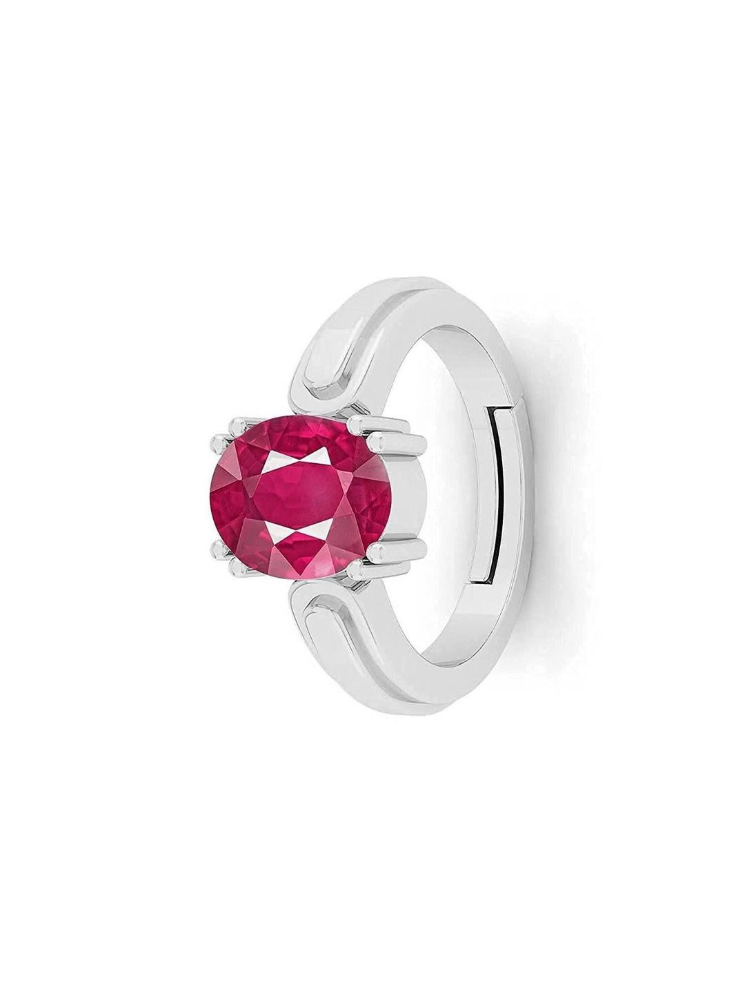 Sidharth Gems 10.25 Ratti 9.00 KT Ruby Manik 925 Strelling Silver Ring