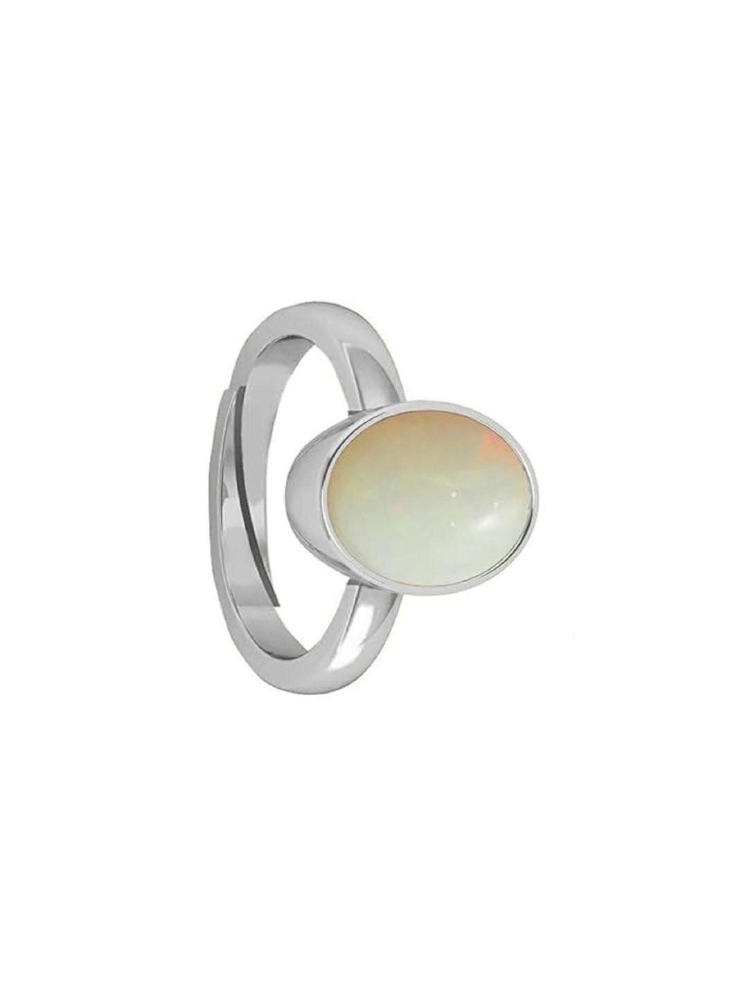 Sidharth Gems 6.25 Ratti 5.00 Crt Australian White Opal Ring