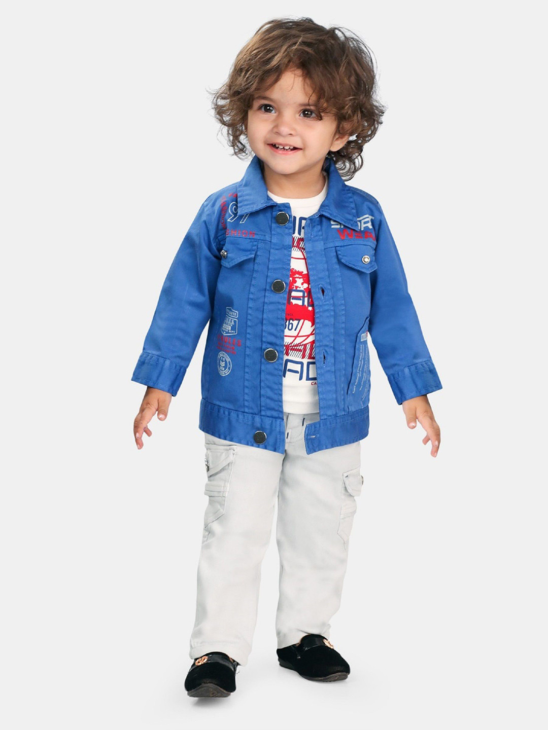 DOTSON Boys Printed T-shirt and Shirt with Trousers