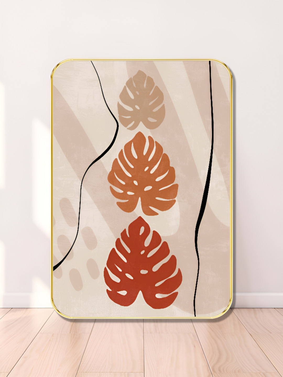 SAF Tropical Wood Wall Rectangle Paintings Wall Art - 24 x 18 In
