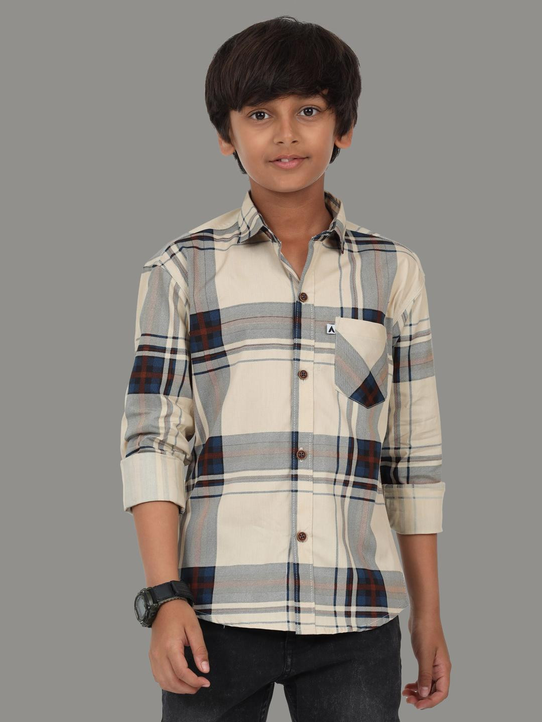 AIDAN PAUL Boys Comfort Tartan Checks Checked Casual Shirt