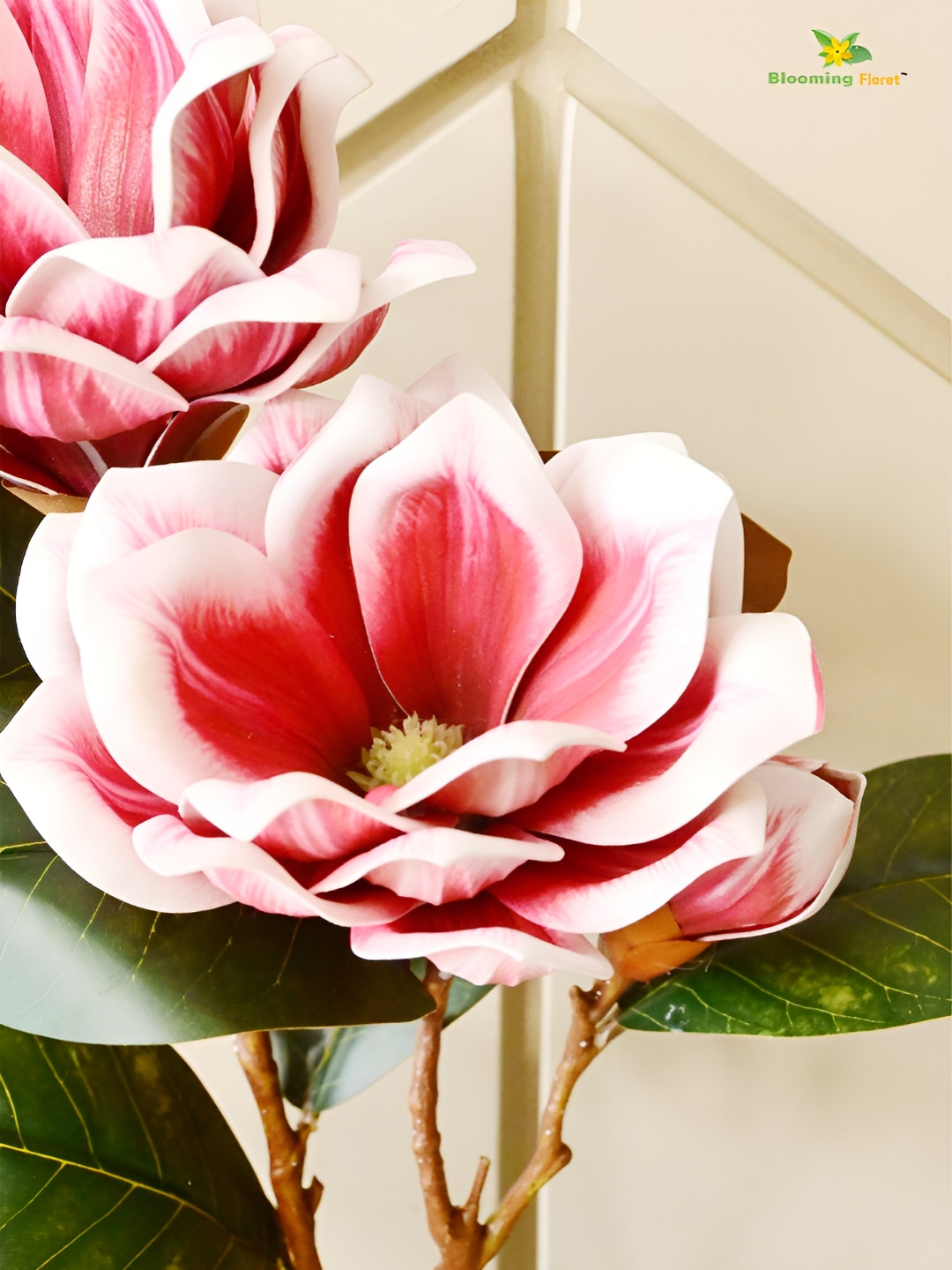 Blooming Floret Red Magnolia Artificial Flower