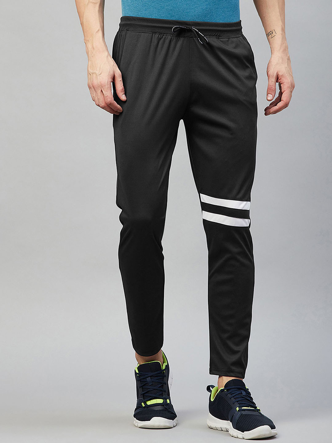 CHROME & CORAL Men Striped Track Pants