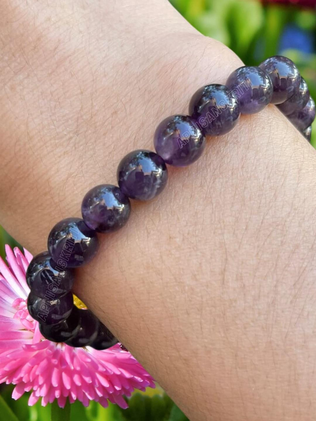 Apnisanskriti Unisex Amethyst Designer Stone Bracelet