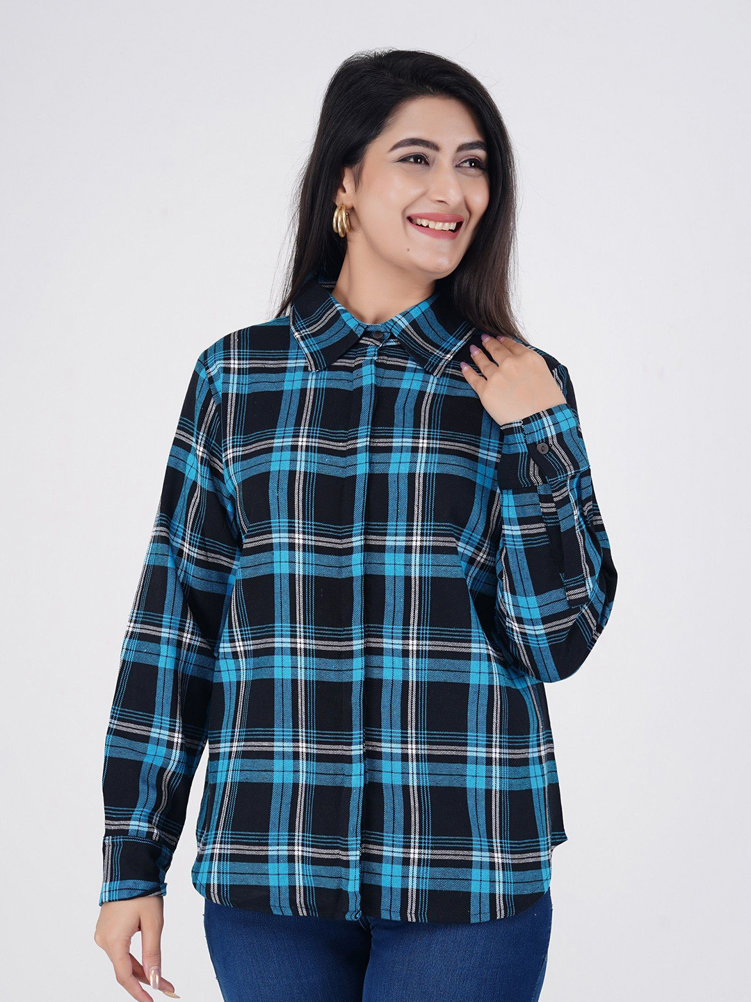 Billion Women Shepherd Checks Checked Formal Shirt